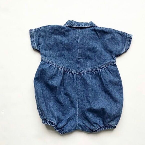 Vintage Denim button front romper looks 12-18m - Picture 4 of 4